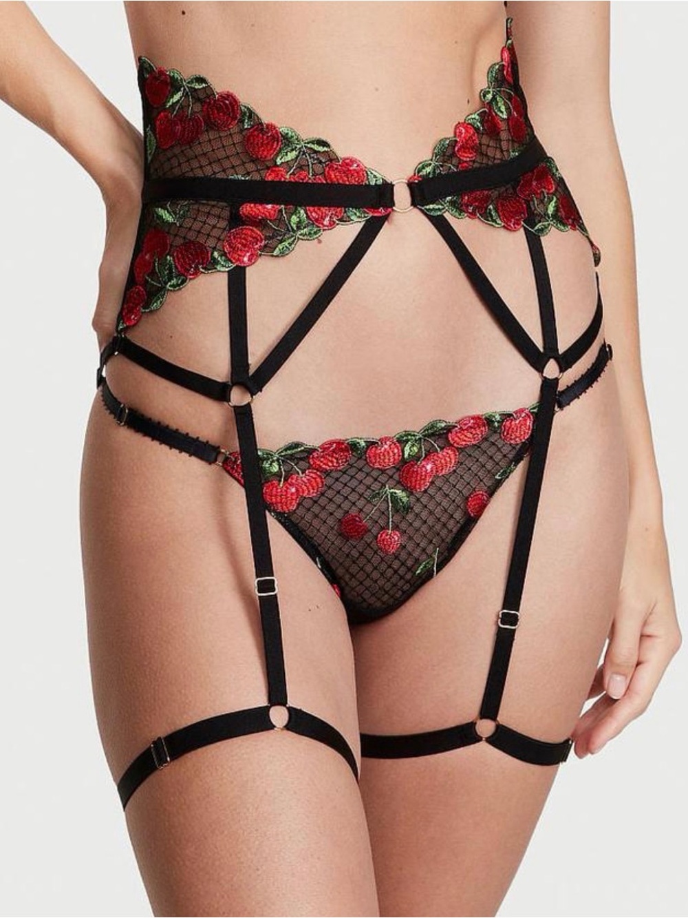 🪄 Victoria Secret Very Sexy Cherry Embroidery Garter Belt✨